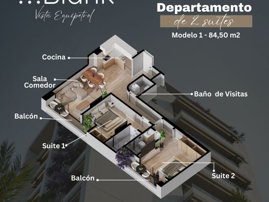 Departamento de 2 Dormitorios En Suite - BLANK DESIGN — imagen 2